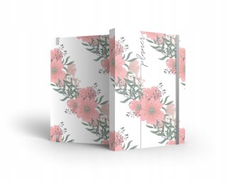 Notes A5 w kratkę z gumka Floral