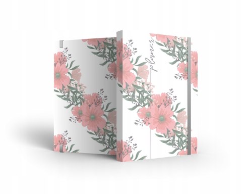 Notes A5 w kratkę z gumka Floral