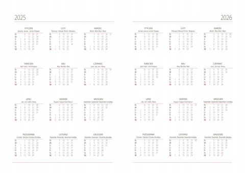Kalendarz nauczyciela A5 dzienny z gumką 2025/2026 T12