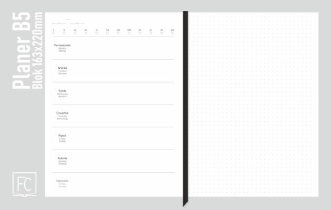 Planer B5 z gumką S02