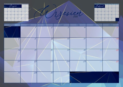 Planer ścienny biurkowy B3 październik'25-wrzesień'26 kalendarz biurko ścianę