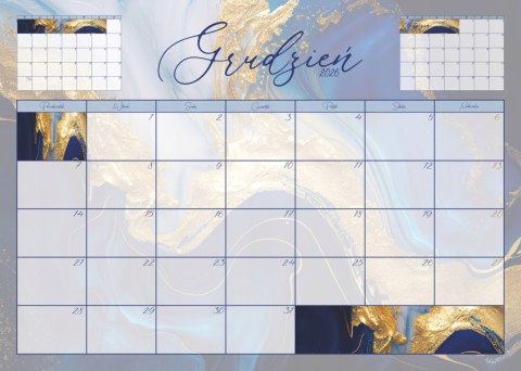 Kalendarz planner ścienny biurkowy 12 m-cy na biurko kwieciń'26-marzec'27