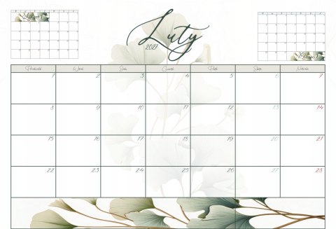 Kalendarz planner ścienny biurkowy 12 m-cy na biurko kwieciń'26-marzec'27