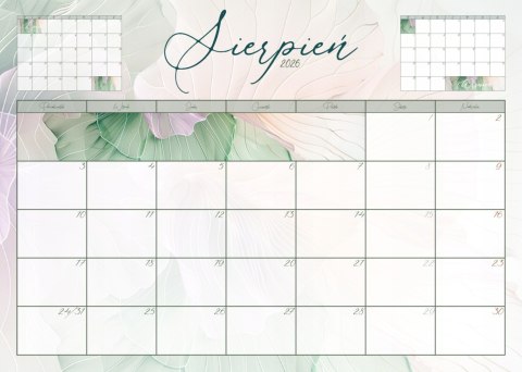 Kalendarz planner ścienny biurkowy 12 m-cy na biurko kwieciń'26-marzec'27