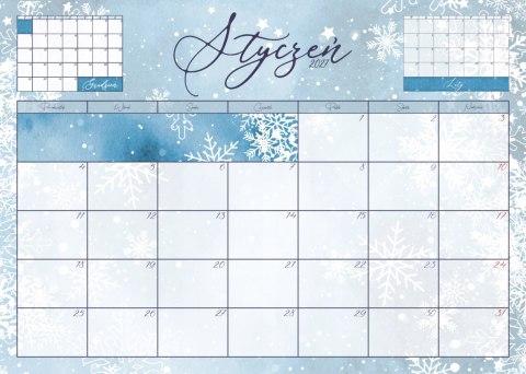 Kalendarz planner ścienny biurkowy 12 m-cy na biurko kwieciń'26-marzec'27