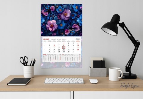 Kalendarz ścienny jednodzielny z wypukłą główką na 2026 R05