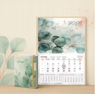 Kalendarz ścienny jednodzielny z wypukłą główką na 2026 T15