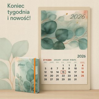 Kalendarz ścienny jednodzielny z wypukłą główką na 2026 T15