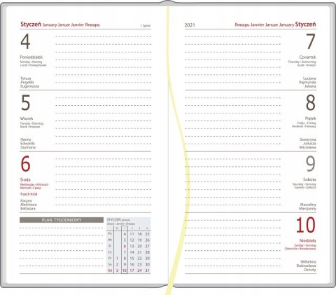 Kalendarz książkowy 2026 A6 tygodniowy z gumką R13