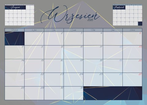 Kalendarz planner ścienny biurkowy 12 m-cy na biurko maj'26-kwiecień'27